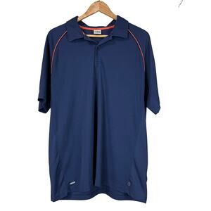 Alo CoolFit Short Sleeve Golf Polo Navy Blue Size L Progressive Logo on Sleeve